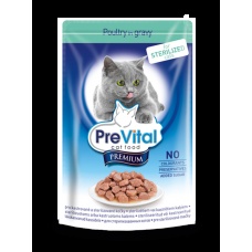 PreVital Premium консервы для стерилизованных кошек c птицей в соусе, 100 г