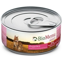 BioMenu консервы для кошек паштет с Индейкой